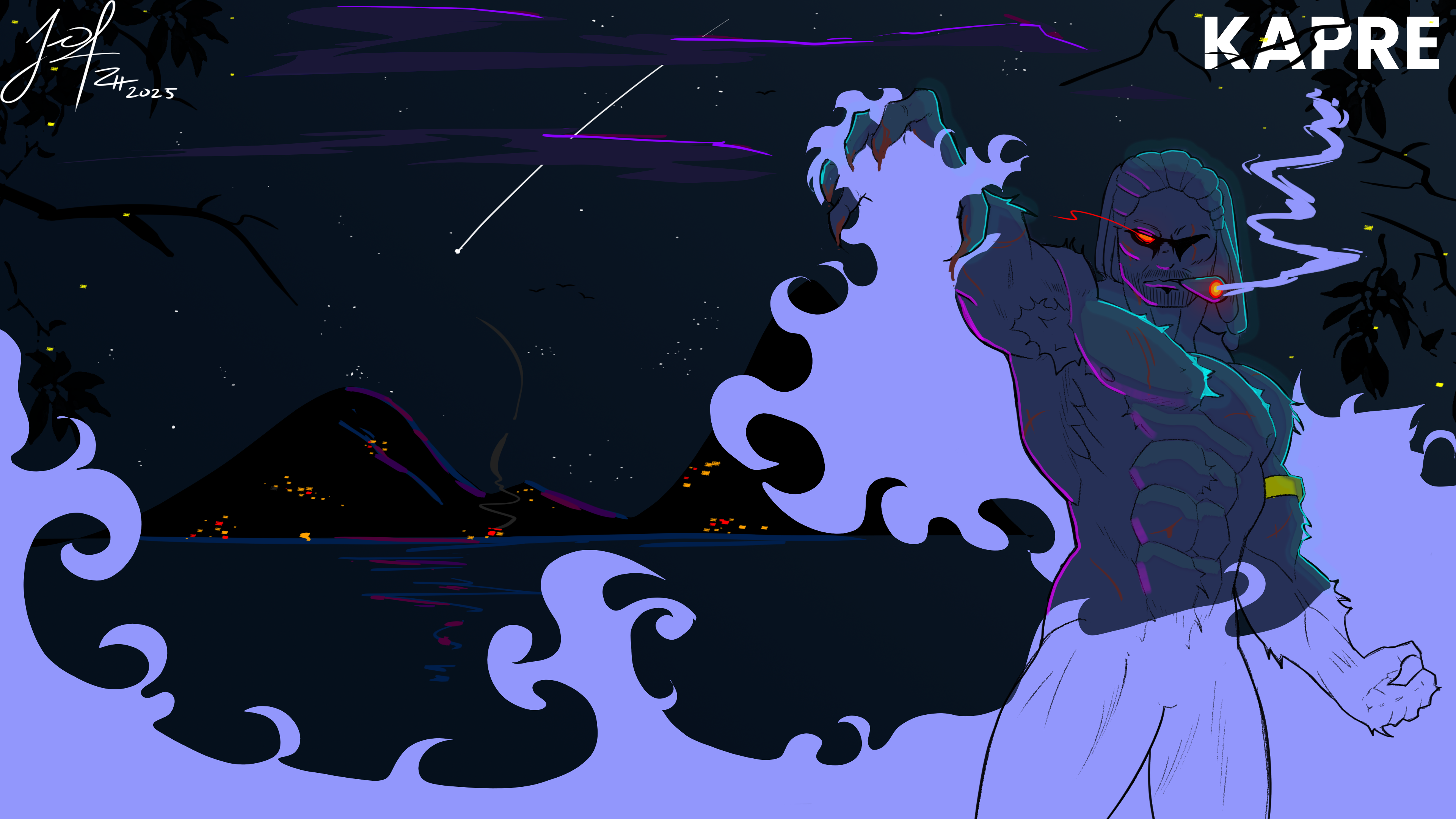 Digital artwork of a Kapre character